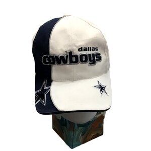 DALLAS COWBOYS MENS WHITE/NAVY 100% COTTON SNAP BACK HAT